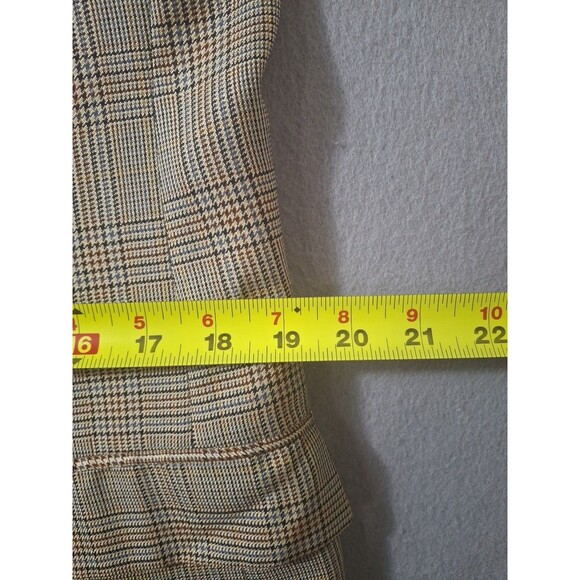 Brooks Brothers Blazzer 40 Tan Silk Wool Glen Plaid Windowpane Jacket Sport Coat - Picture 8 of 14